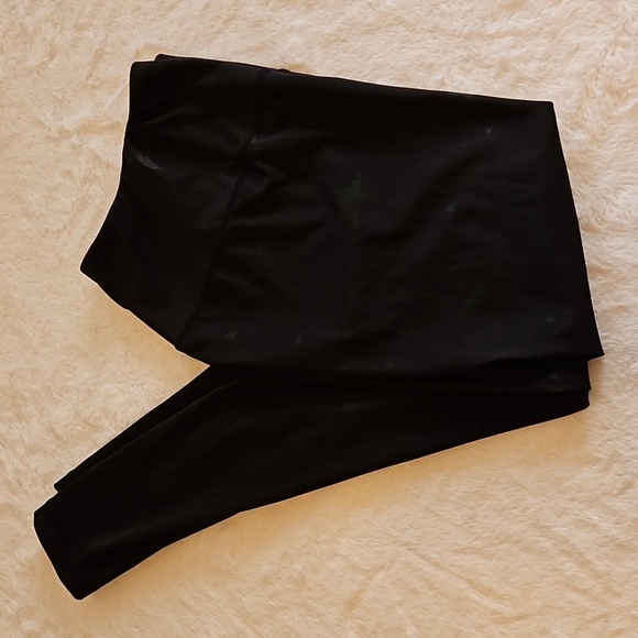 90° Degree by Reflex Workout Black legging star print Size S Pre-owned Exercise - Picture 10 of 13